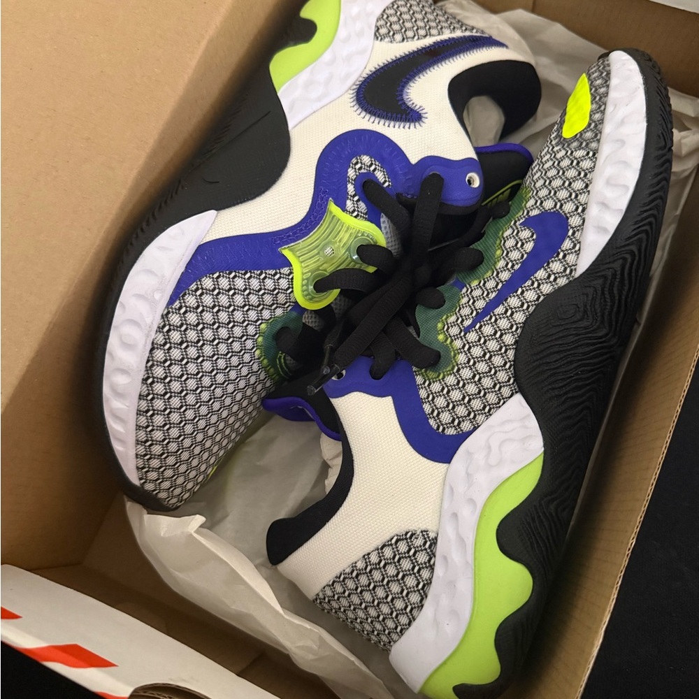 Nike Women's Sneakers - Black, White, Blue, Neon Green